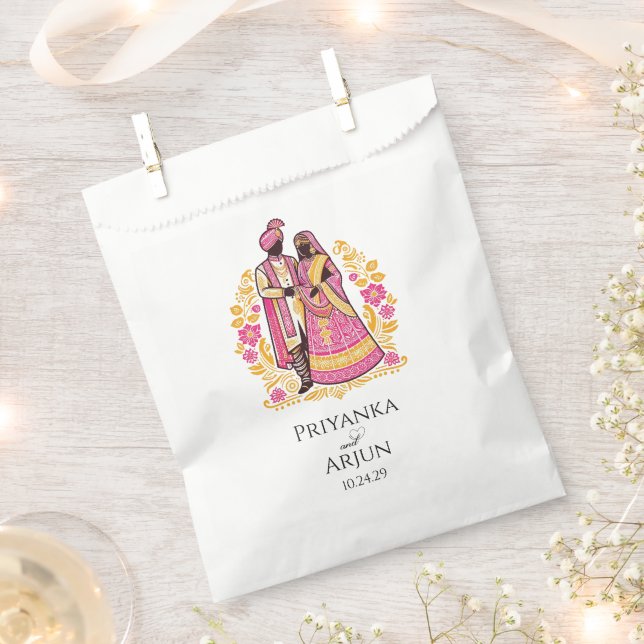Colourful Indian Couple Favour Bags (Clipped)