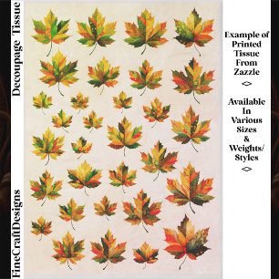 Colourful Individual Autumn Leaves FK9 Decoupage Tissue Paper