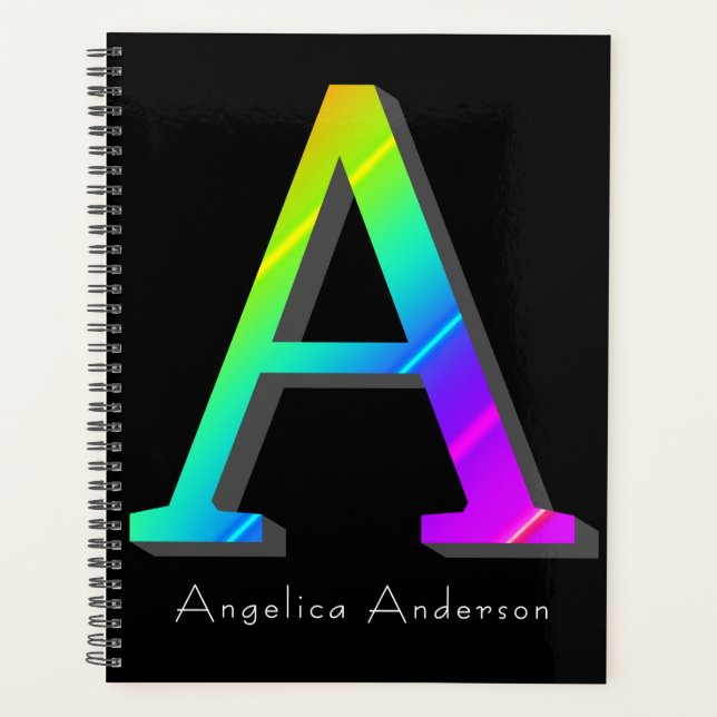 Colourful Initial A and Monogram Planner (Front)