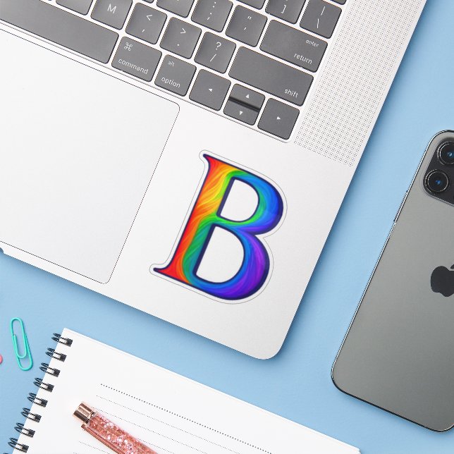 Colourful Initial Alphabet Letter B (Laptop w/ iPhone)
