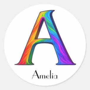 Colourful Initial Letter A Sticker