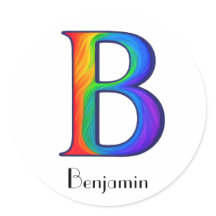 Colourful Initial Letter B Sticker
