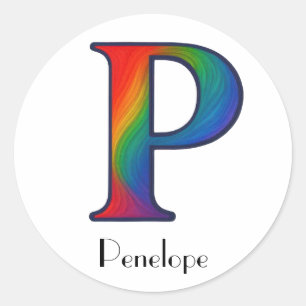 Colourful Initial Letter P Sticker