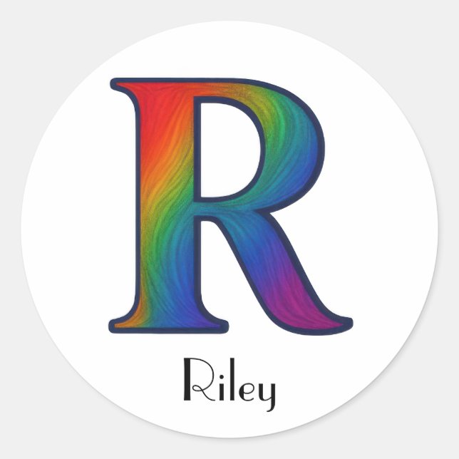 Colourful Initial Letter R Sticker (Front)