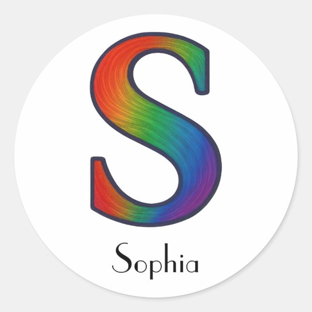 Colourful Initial Letter S Sticker (Front)