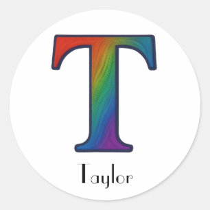 Colourful Initial Letter T Sticker
