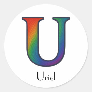 Colourful Initial Letter U Sticker