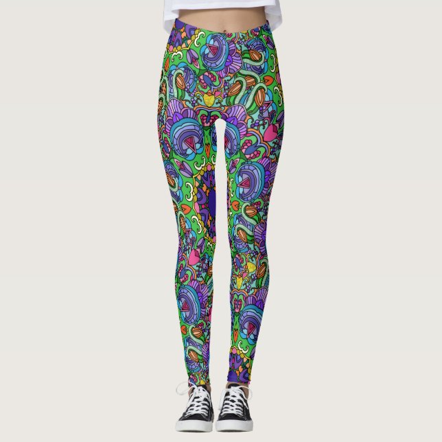 Colourful Ink Art for your legs! Leggings (Front)