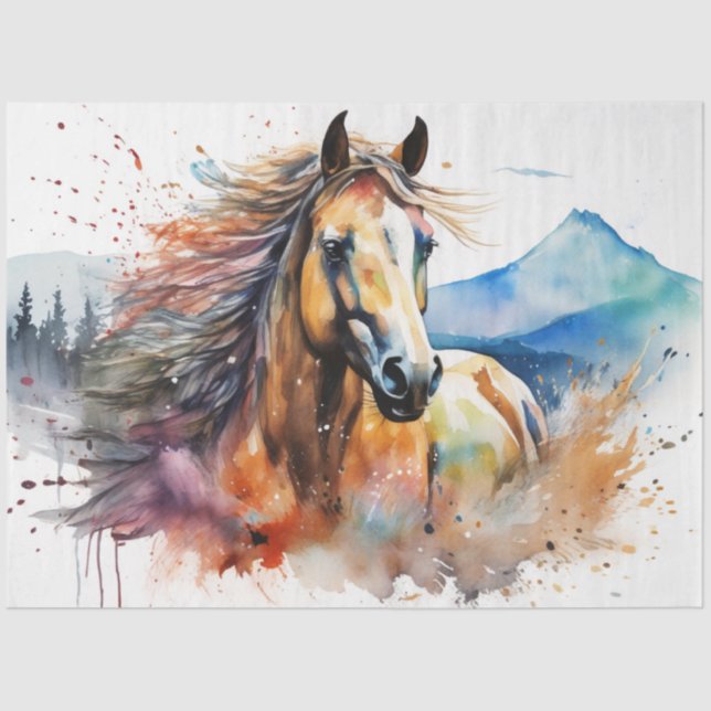 Colourful Ink Blot Horse Tissue Paper (Front)