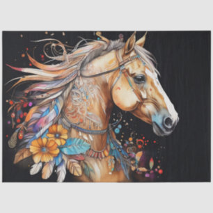 Colourful Ink Blot Horse Tissue Paper