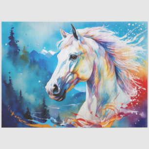 Colourful Ink Blot Horse Tissue Paper