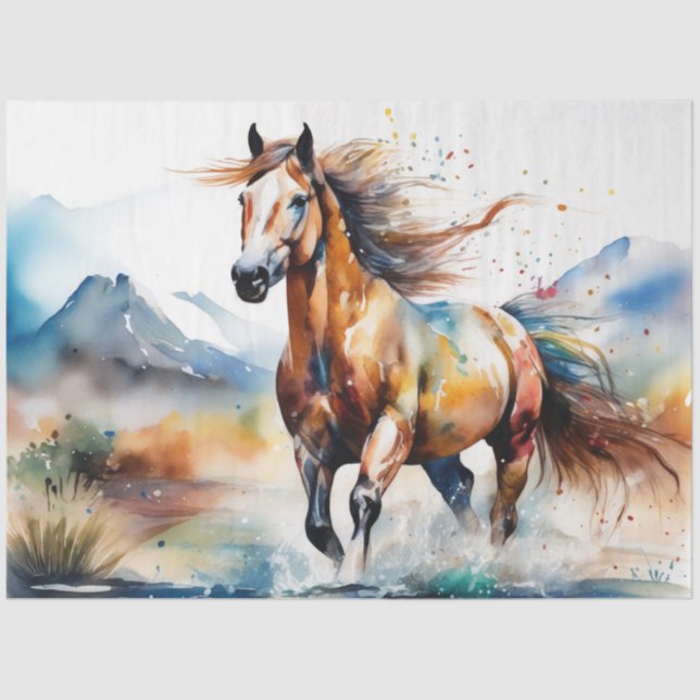 Colourful Ink Blot Horse Tissue Paper (Front)