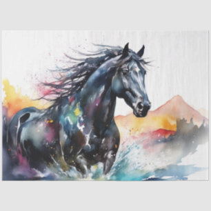 Colourful Ink Blot Horse Tissue Paper