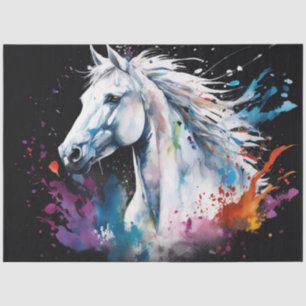 Colourful Ink Blot Horse Tissue Paper