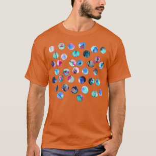 Colourful Ink Dots Pink blue navy T-Shirt