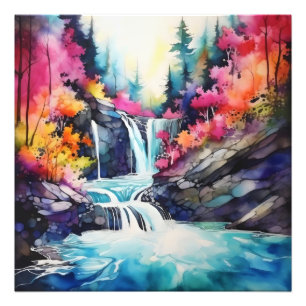 Colourful Ink Landscape Photo Print