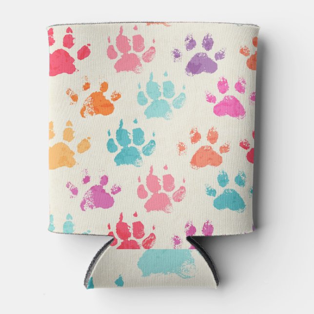 Colourful ink, messy dog paws can cooler (Front)