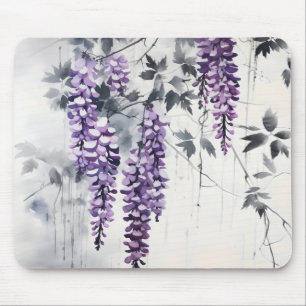 Colourful Ink Painting Wisteria Mouse Mat