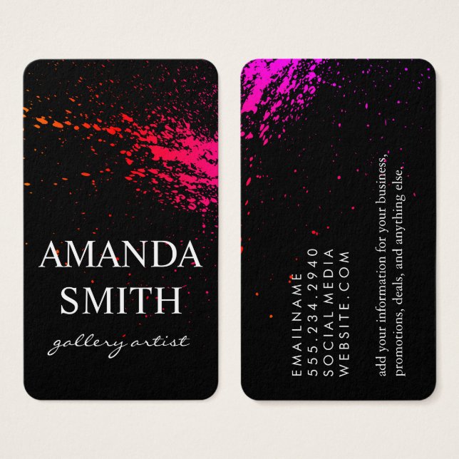 Colourful Ink Splatter / Black (Front & Back)