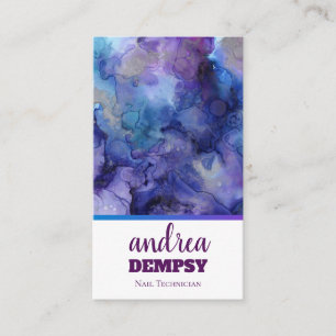 Colourful Ink Splatters Nail Technician Business Card