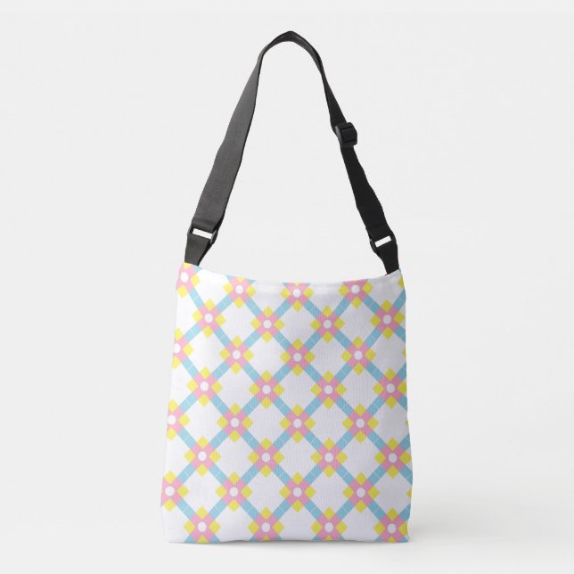 Colourful Inka Cross Diagonal Pattern Crossbody Bag (Front)