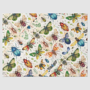 Colourful Insect Collage Decoupage Tissue Paper