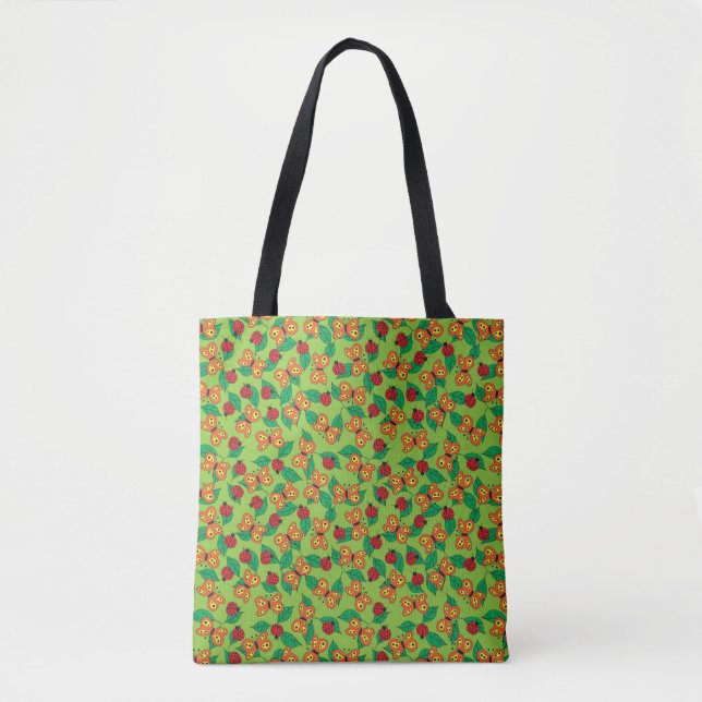 Colourful Insects, Butterflies and Ladybugs  Tote Bag (Front)