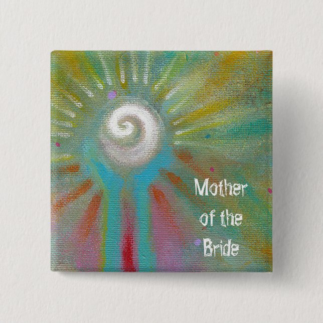 Colourful inspirational abstract art customise you 15 cm square badge (Front)