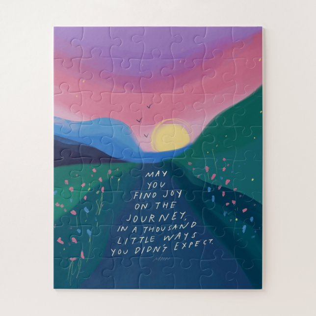 Colourful Inspirational Quote, Travel, Study Abroa Jigsaw Puzzle (Vertical)