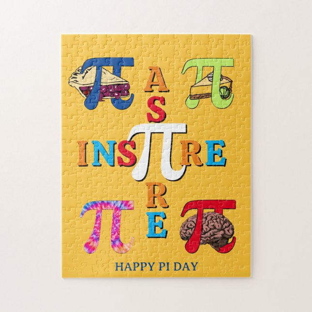 Colourful Inspire Aspire Pies Happy Pi Day Jigsaw Puzzle (Vertical)