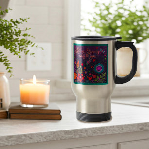 Colourful Inspiring Floral  Fun Inspirivity Travel Mug