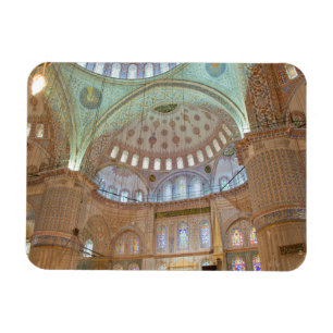 Colourful interior domed ceiling of Blue Mosque Magnet