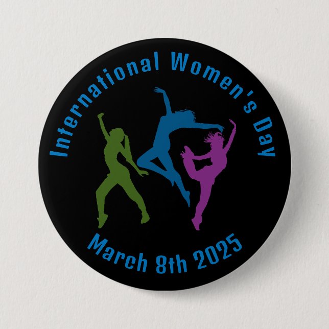 Colourful International Women's Day Button (Front)