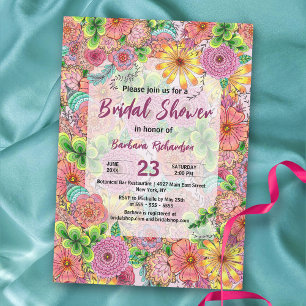 Colourful Intricate Vibrant Artistic Bridal Shower Invitation