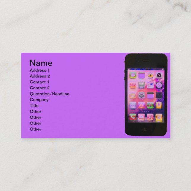 Colourful iPhone Business Card (Front)