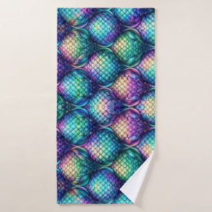 Colourful/iridescent aquatic scales bath towel