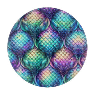 Colourful/iridescent aquatic scales cutting board