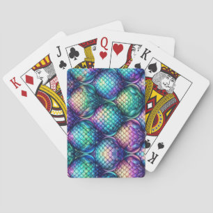 Colourful/iridescent aquatic scales playing cards