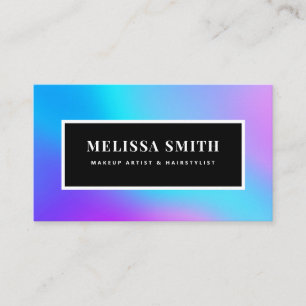 Colourful iridescent Holographic purple unicorn Business Card