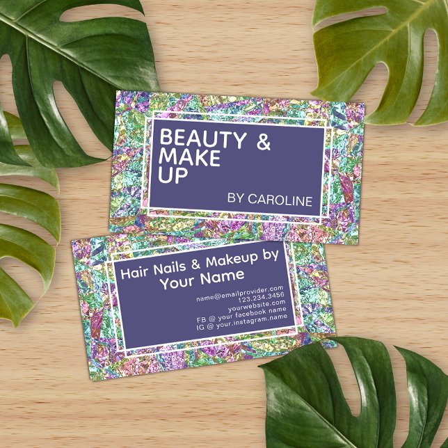 Colourful Iridescent Opal Marble Sparkle Glitter Business Card (Creator Uploaded)