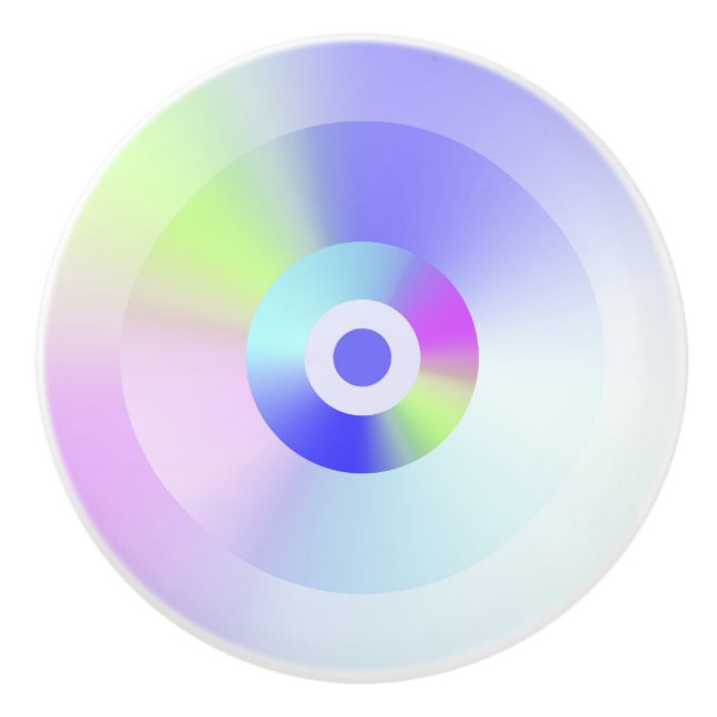 Colourful Iridescent Rainbow Good Vibes Gradient Ceramic Knob (Front)