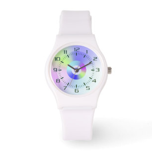 Colourful Iridescent Rainbow Good Vibes Gradient Watch