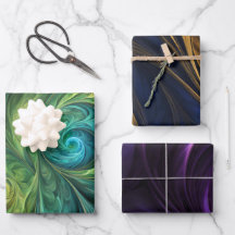 Colourful Iridescent Swirl Patterns Wrapping Paper