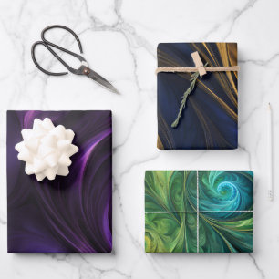 Colourful Iridescent Swirl Patterns Wrapping Paper