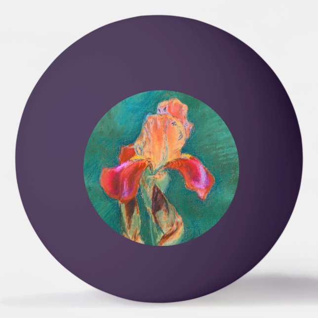 Colourful Iris Flower Ping Pong Ball (Front)