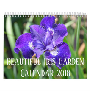 Colourful iris flowers calendar