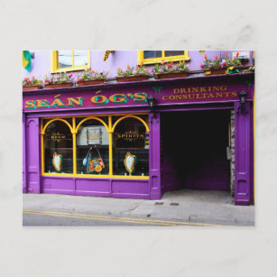 Colourful Irish Pub Postcard