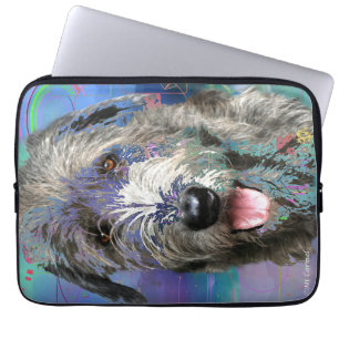 Colourful Irish Wolfhound Art Work  Laptop Sleeve