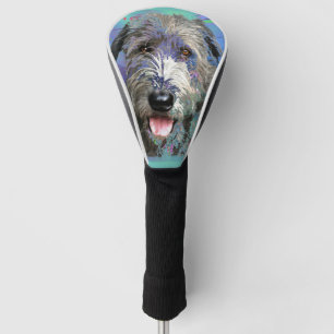 Colourful Irish Wolfhound Artwork  Golf Head Cover