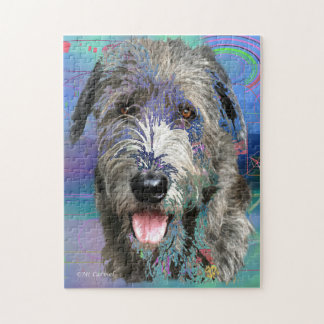 Colourful Irish Wolfhound Artwork Jigsaw Puzzle